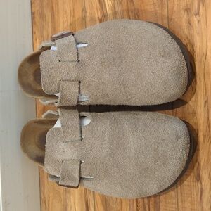 Birkenstock Boston Soft Footbed - Taupe Suede